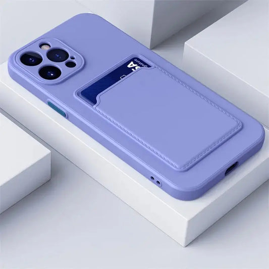 iPhone 14 case with card slot wallet liquid gel silicone shockproof-10