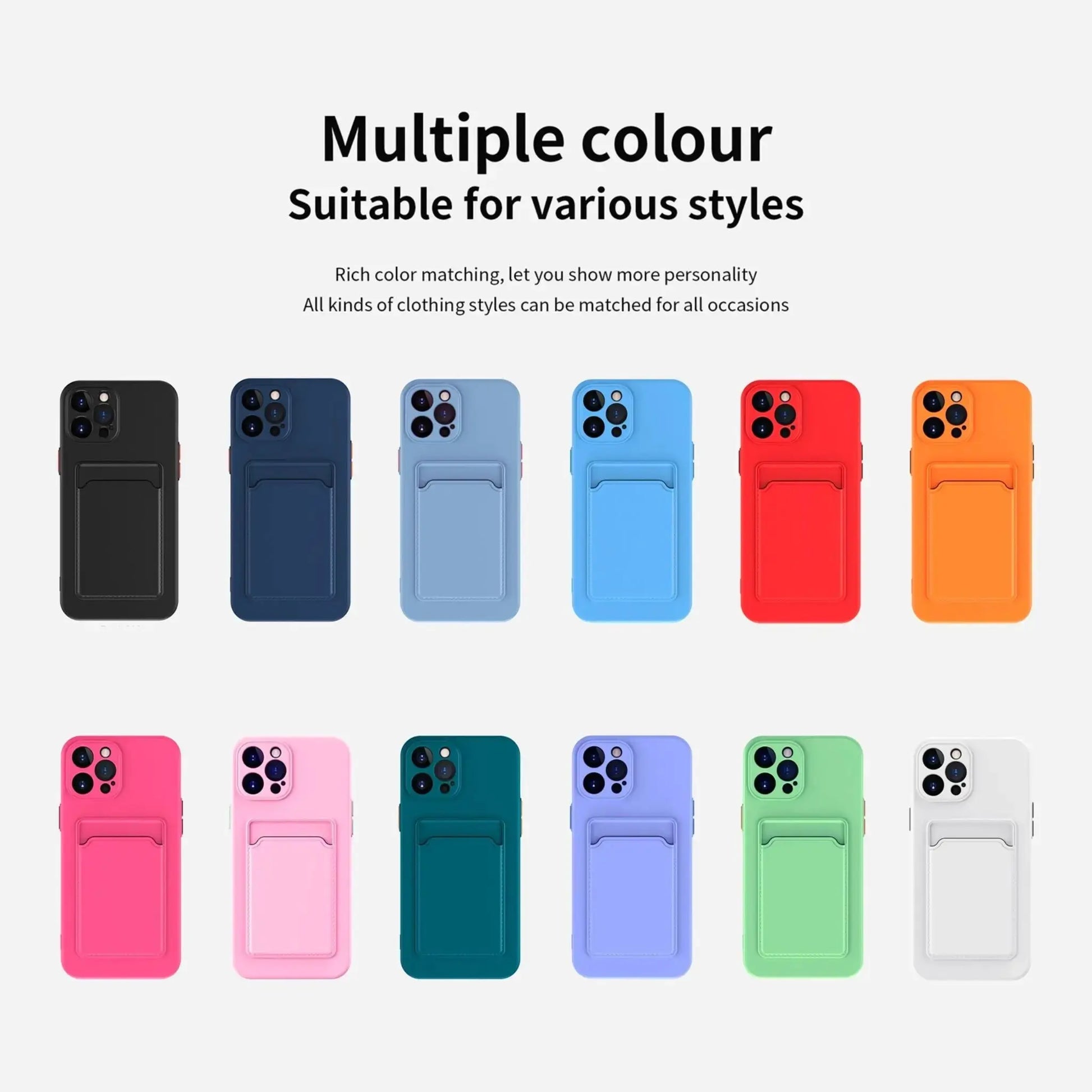 iPhone 14 case with card slot wallet liquid gel silicone shockproof-1